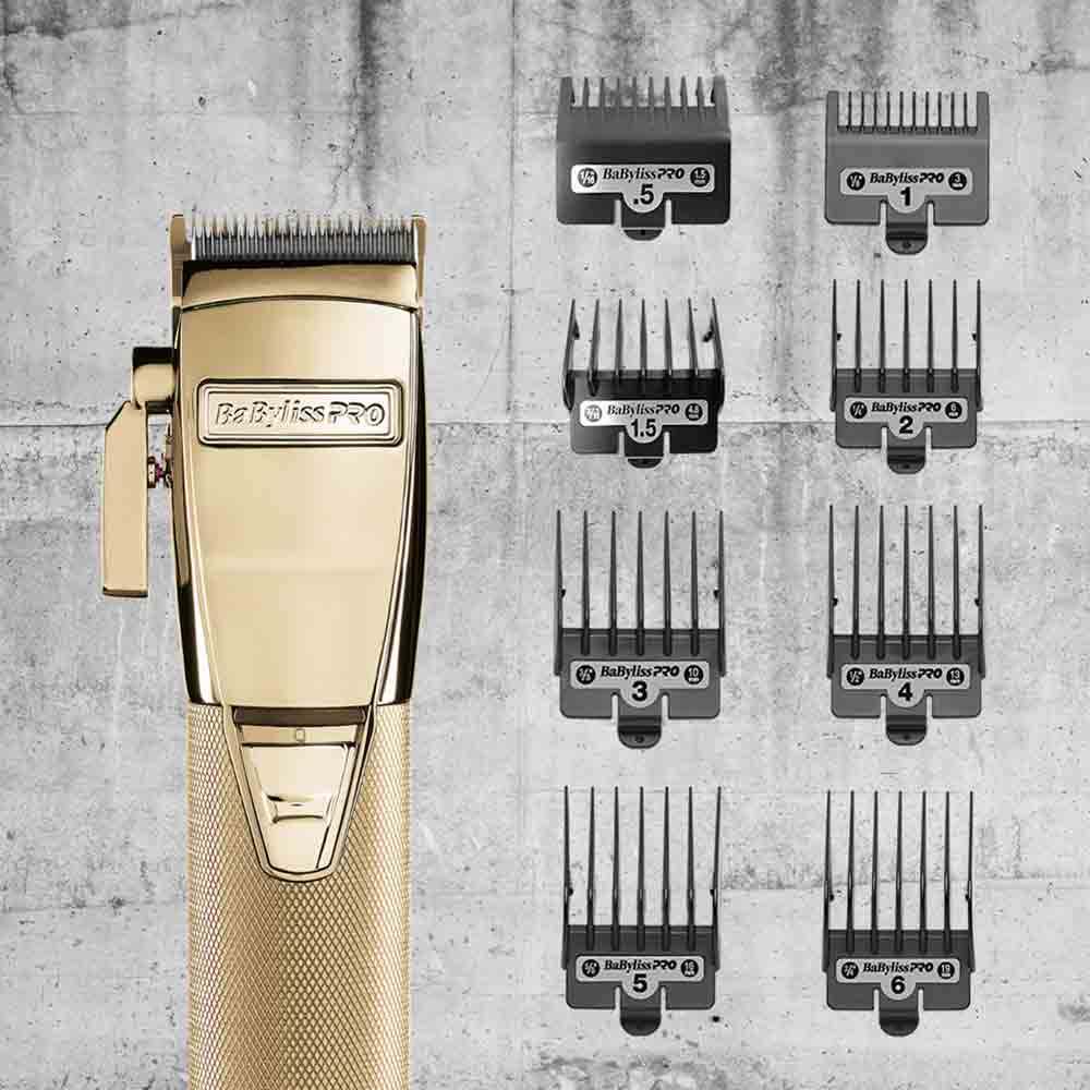 BaByliss PRO 4Artists Barber Clipper GOLDFX mit 8 Kammaufsätzen FX8700GE