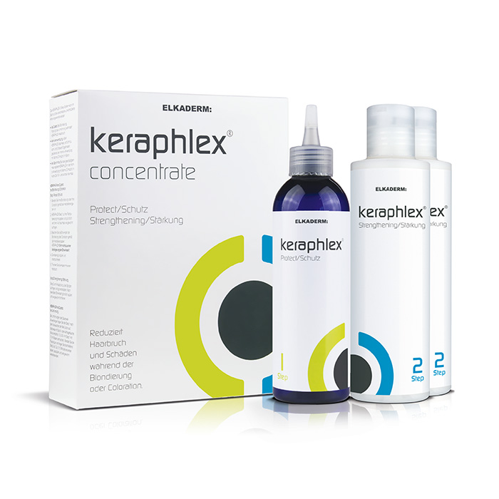 Elkaderm Keraphlex Concentrat XL Set Step 1 200 ml + 2  400 ml Schutz vor Schädigungen